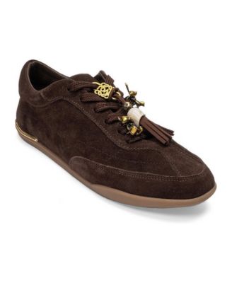 Forever & Always Shoes Women's Anderson Suede Tassel Lace-Up Sneakers