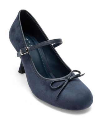 Navy suede
