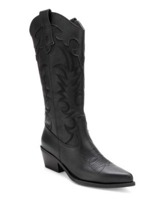 Forever & Always Shoes Matias Leather Western Block-Heel Boots