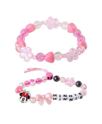 Детские браслеты Disney Minnie Mouse регулируемые и эластичные, набор из 2 штук