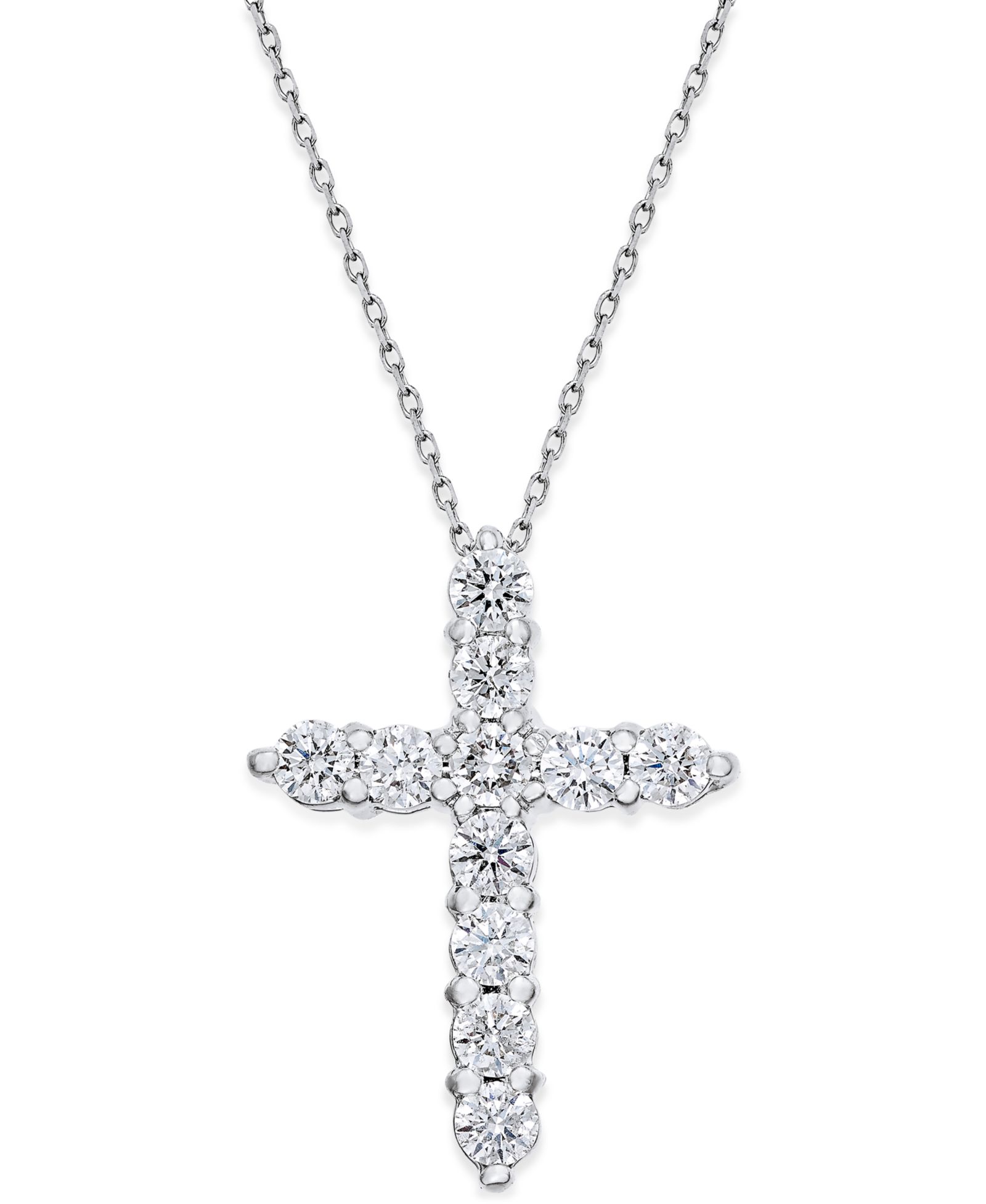 Ожерелье с кулоном Diamond Cross (1-1/2 ct. t.w.) из белого золота 14k