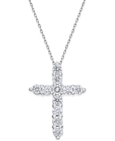 Ожерелье с кулоном Diamond Cross (1-1/2 ct. t.w.) из белого золота 14k