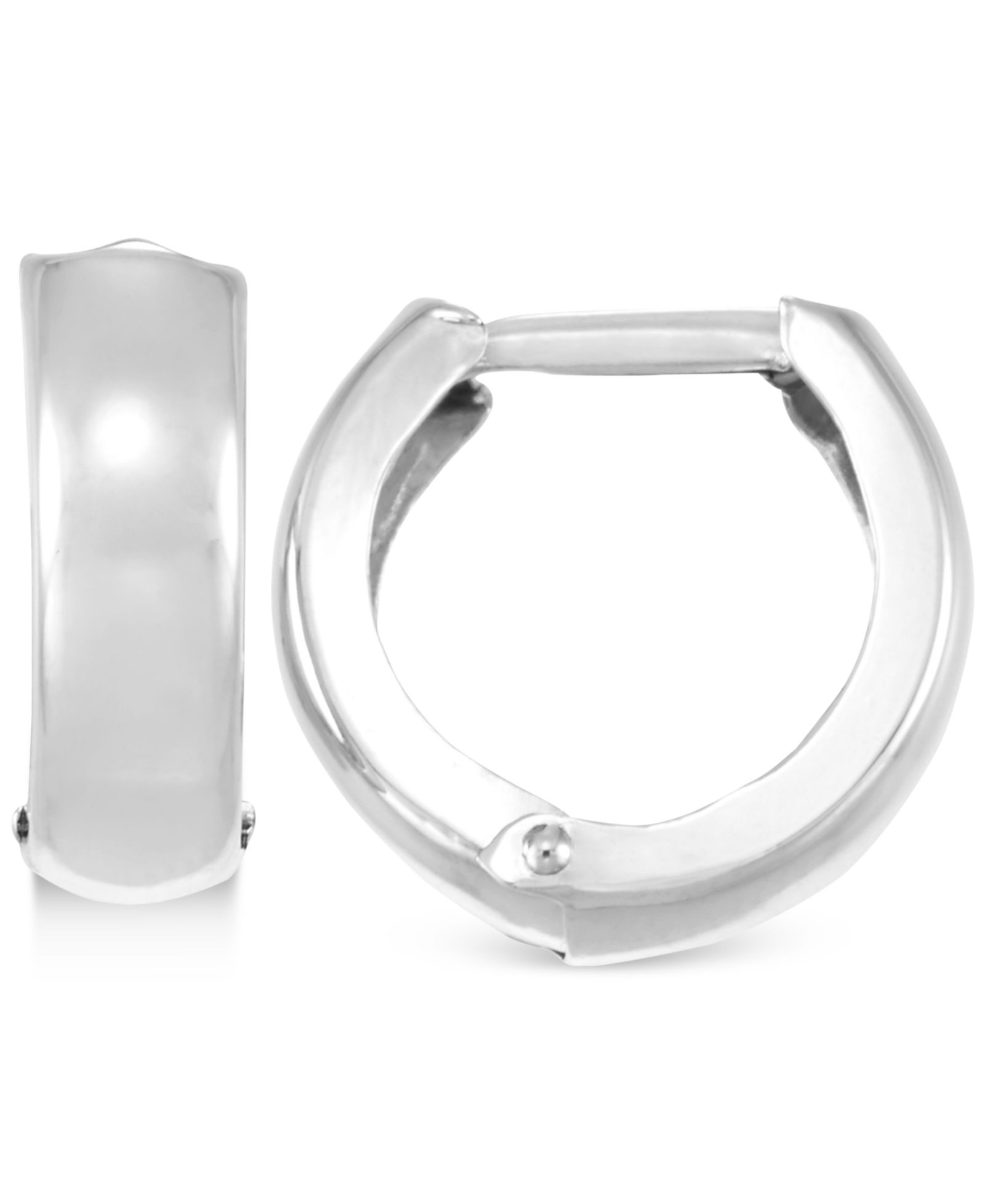 Серьги-кольца Polished Wide Huggy Hoop, 10k White Gold