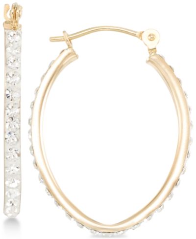 Серьги-кольца Crystal Pavé Tapered в 10k Gold
