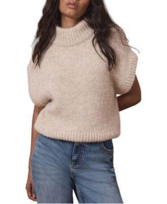 Mint Velvet Women's Wool Blend High Neck Ribbed Knit Top