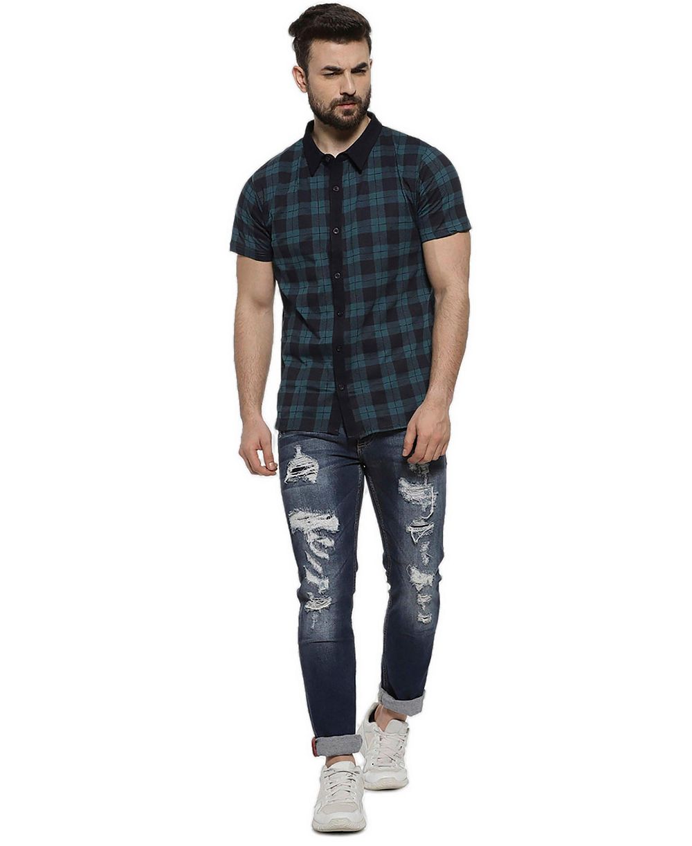 Campus Sutra Men's Men Checks HalfSleeve Sleeve Casual Shirts