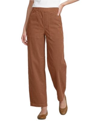 Lands' End Women's Corduroy High Rise Pull On Utility Barrel Leg Pants