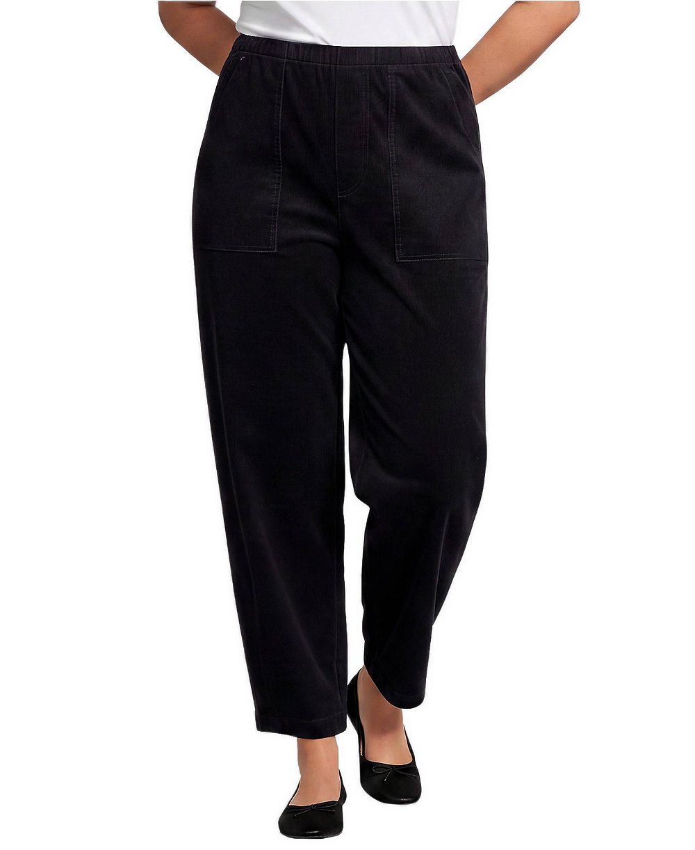 Lands' End Women's Corduroy High Rise Pull On Utility Barrel Leg Pants