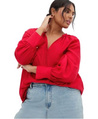 CITY CHIC Women's Felicity Relaxed V Neck Shirt