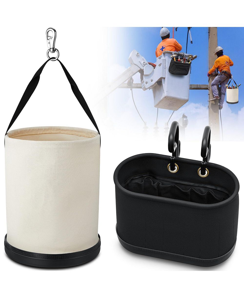 XDOVET 2 Pack Canvas Bucket Oval Tool Bag