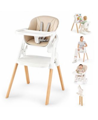 Gymax 7-in-1 Convertible Adjustable Tray and Adjustable Heights High Chair