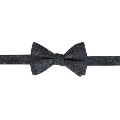TRAFALGAR Men's Esteban Scrolling Vines Tone-on-Tone Silk Bow Tie