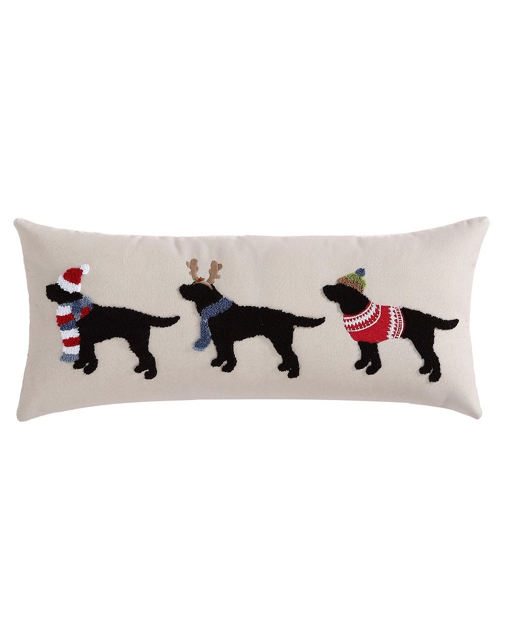 Eddie Bauer Buddy Holiday Beige Novelty Decorative Pillow, 10" X 23"