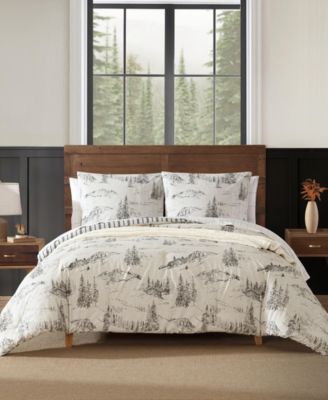 Eddie Bauer Rocky Mountain Cabin Reversible 2-Piece Duvet Set, Twin