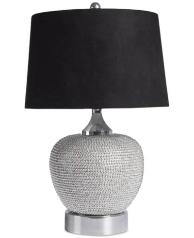 Abbyson Living Rory Silver-Tone Beaded Table Lamp