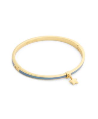 COACH Cubic Zirconia Gold-Tone Enamel Celestial Star Charm Bangle Bracelet