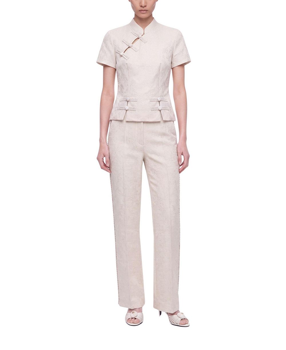 NOCTURNE Women's Textured Mid Rise Trousers
