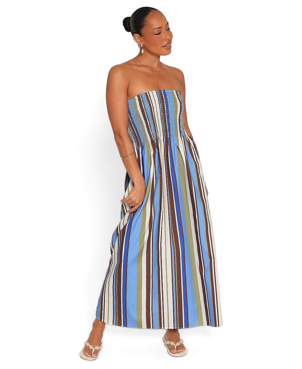 Petal and Pup Women's Nella Strapless Striped Maxi Dress