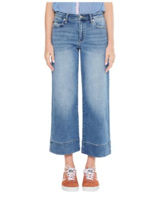 KanCan Women's Kells High-Rise Wide-Leg Cropped Jeans