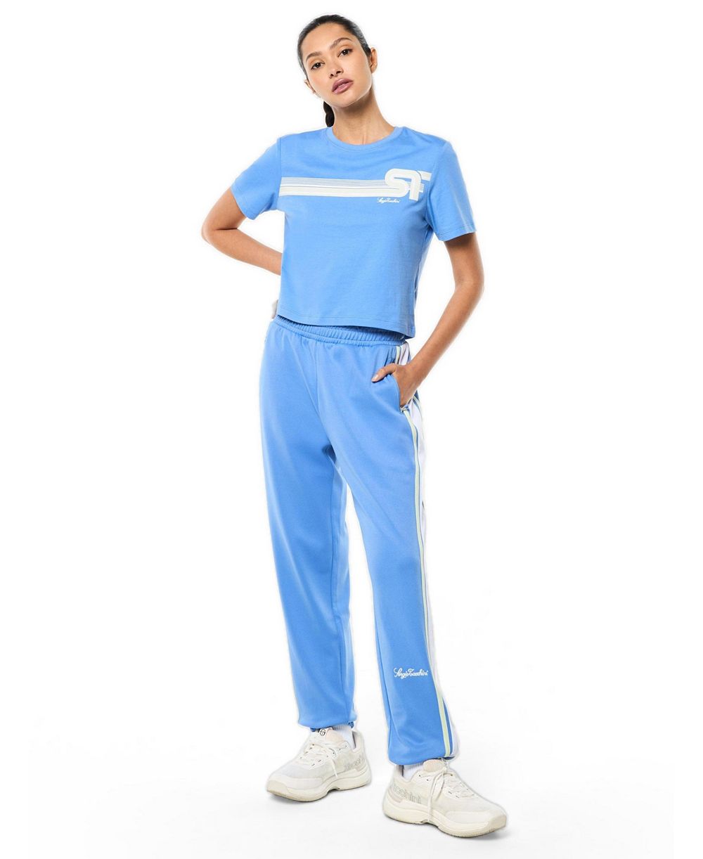 Sergio Tacchini Women's Corsa Striped Adjustable Ankle Zip Track Pants