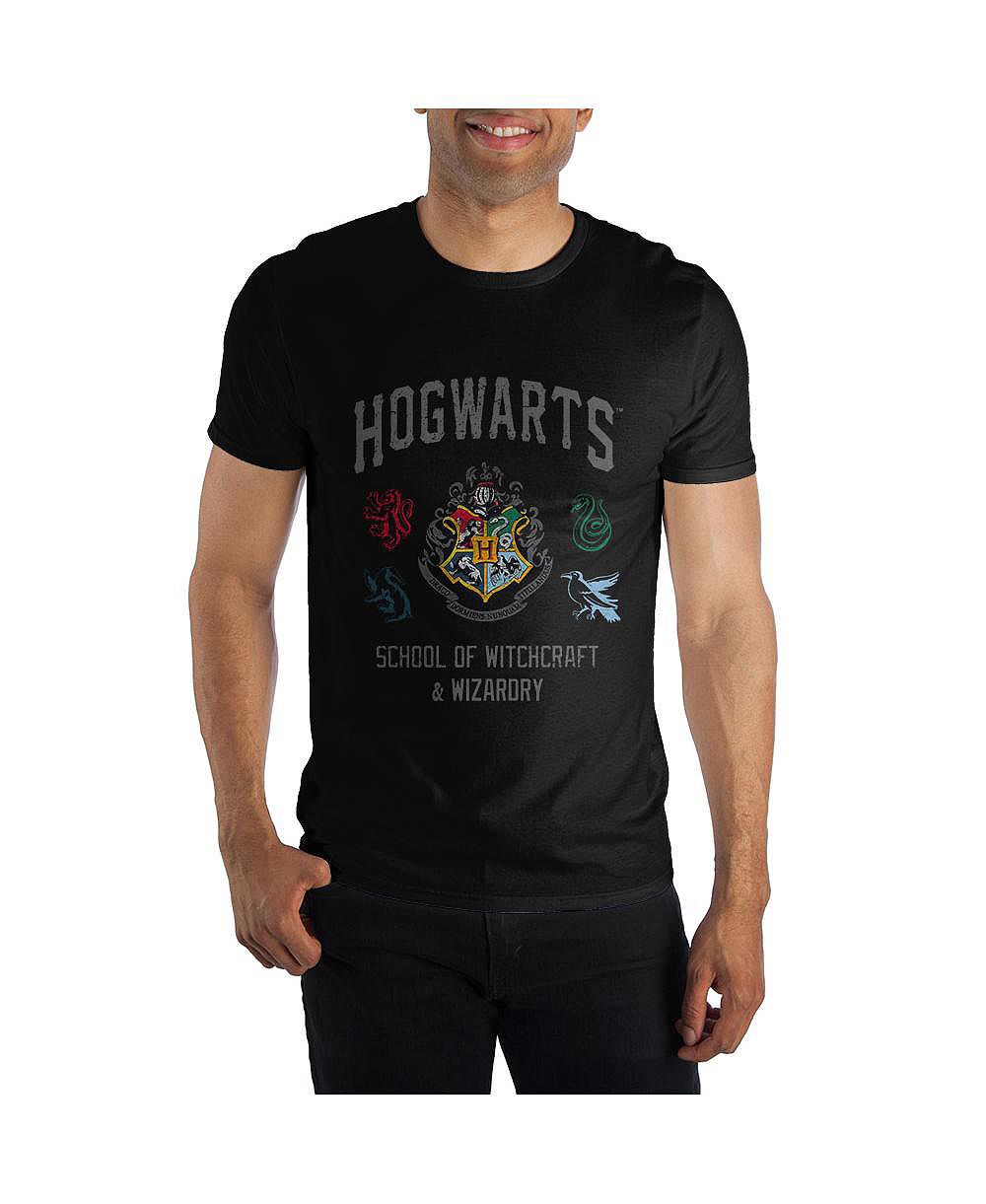 Harry Potter Men's Hogwarts School Of Witchcraft And Wizardry Graphic Short-Sleeve T-Shirt