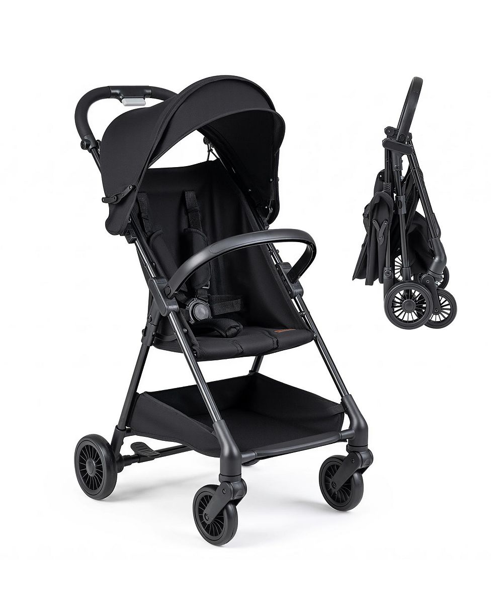 Gymax Lightweight Travel Stroller w/ Canopy Under-Seat Basket and One-Hand Fold