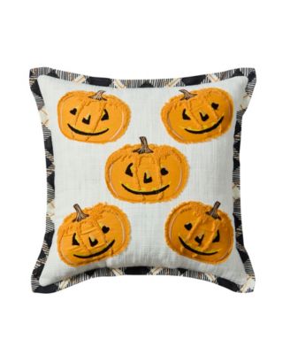Hallmark Howla Pumpkin Reversible Fall Decorative Pillow, 18" x 18"