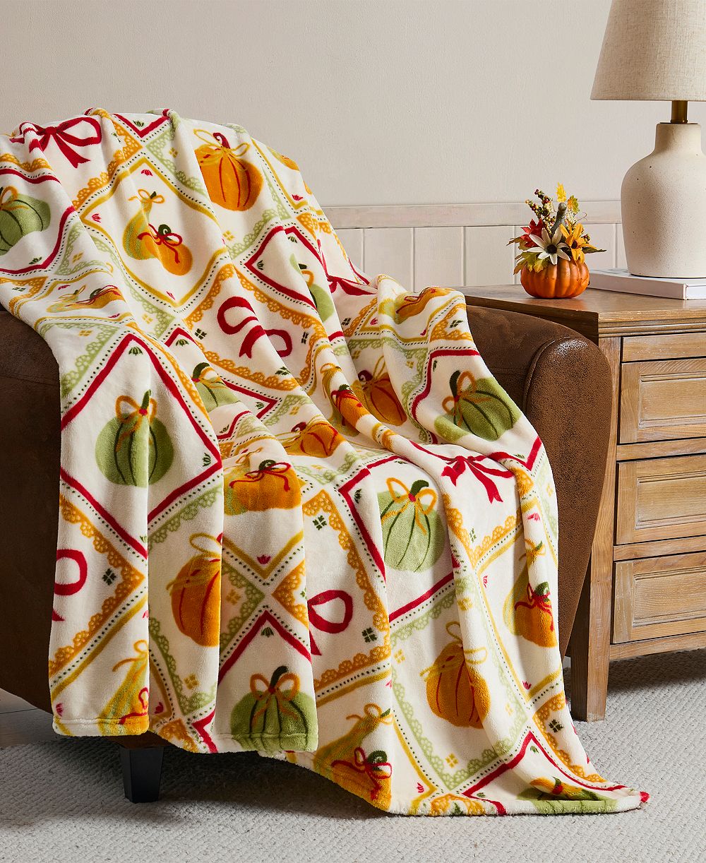 Hallmark Pumpkinette Plush Fall Throw, 50" x 70"