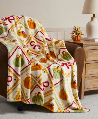 Hallmark Pumpkinette Plush Fall Throw, 50" x 70"