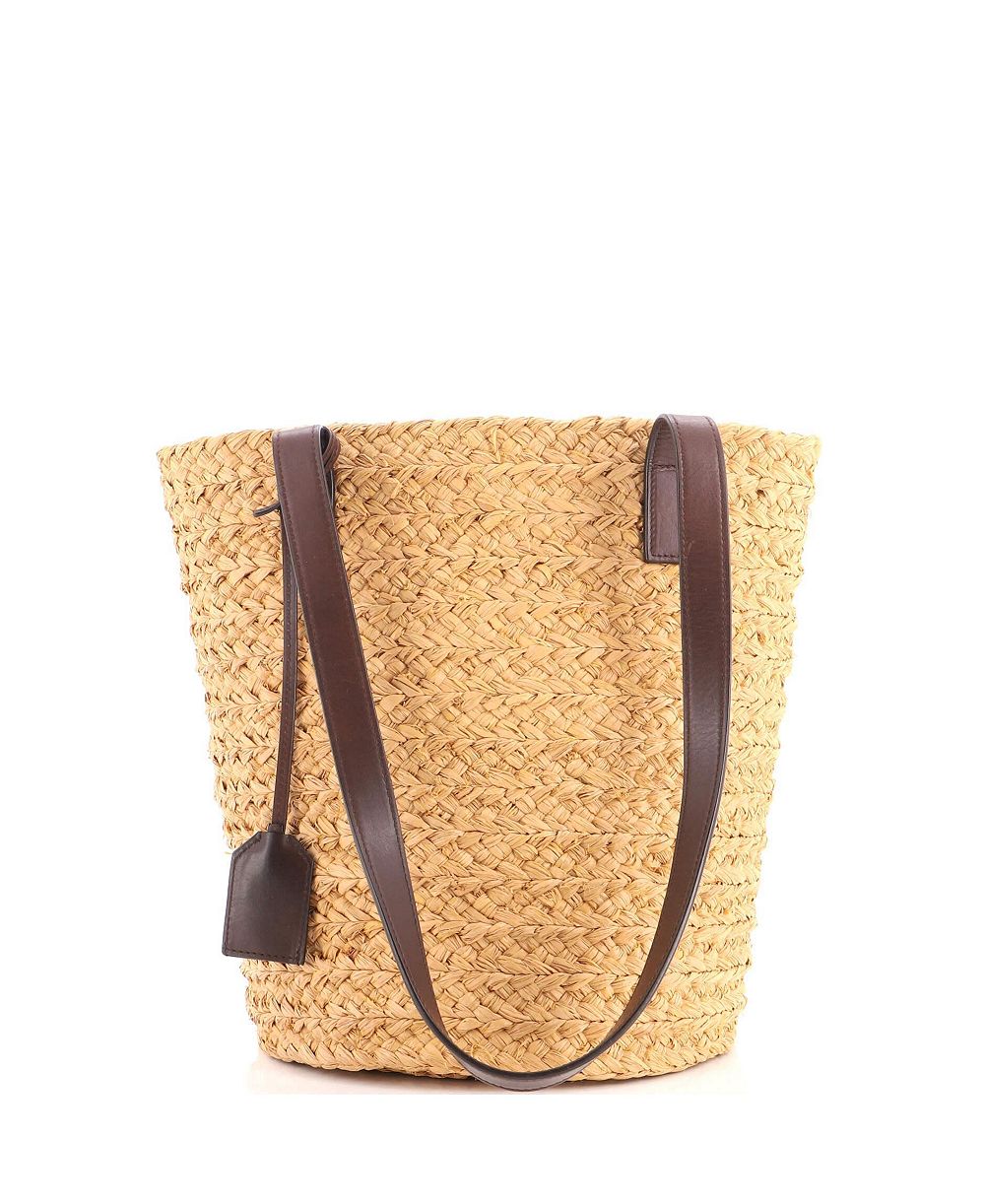 Pre-Owned Saint Laurent Small Panier Basket Shopper Raffia