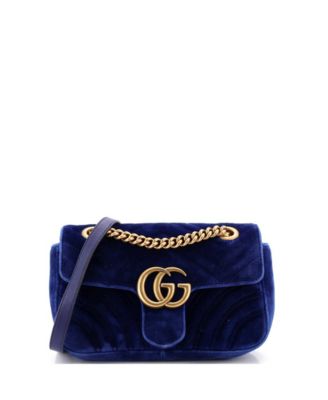 Б/у сумка Gucci GG Marmont Mini Matelassé Velvet Flap Shoulder Bag