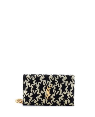 Pre-Owned Saint Laurent классический кошелек на цепочке Monogram из плетеной ткани