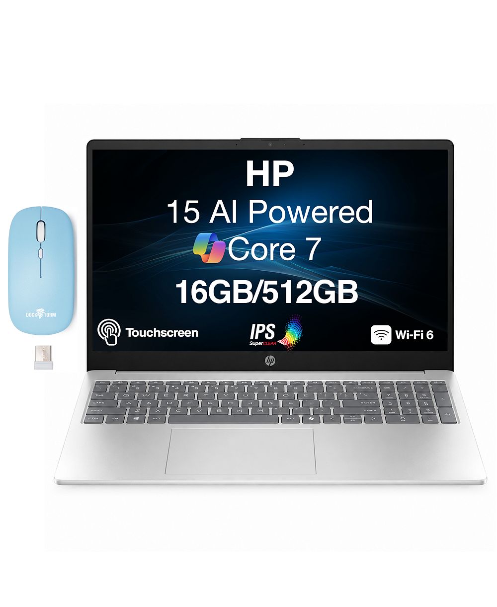 HP 15 15.6" Touchscreen Laptop with Core 7 150U Processor, 16GB RAM