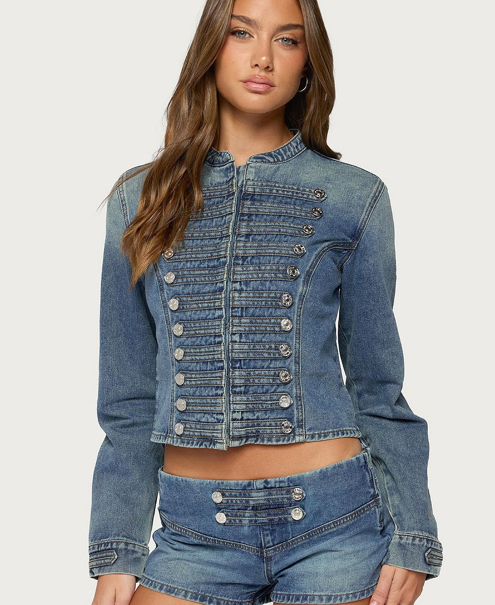 Edikted Women's Jazzy Denim Napoleon Jacket