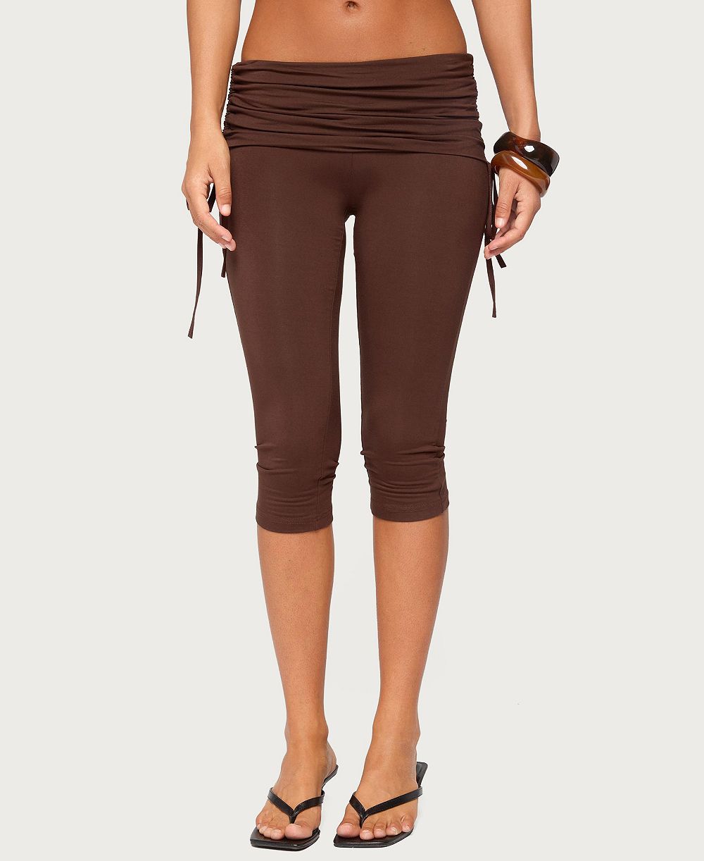 Edikted Women's Bardi Drawstring Foldover Capri Pants