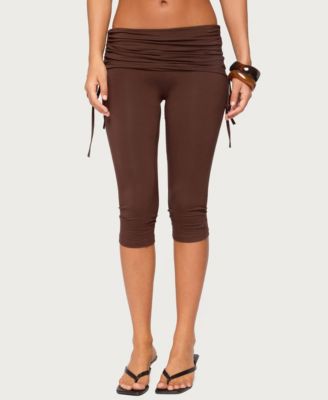 Edikted Women's Bardi Drawstring Foldover Capri Pants