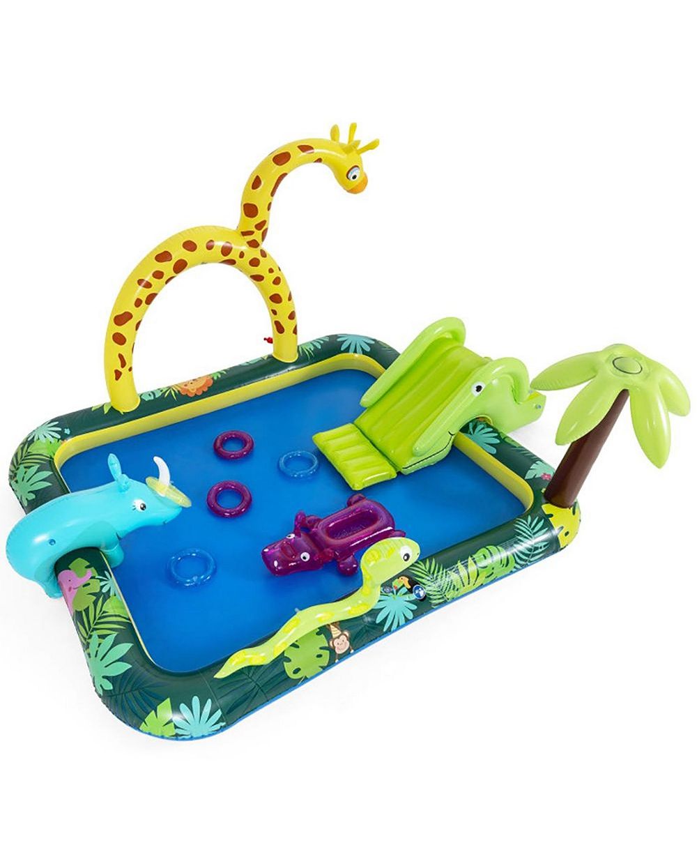 SEVORLEY PVC Inflatable Play Center with Slide and Sprinkler, Ages 2–6