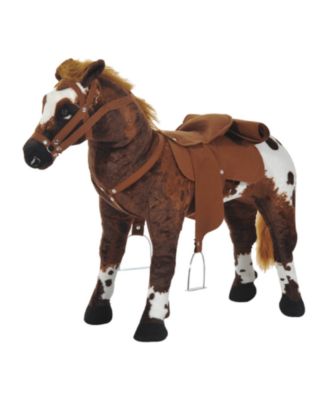 SEVORLEY Wheeled Ride-On Horse with Neighing Sound, 110 lbs. Capacity, Ages 3 and Up
