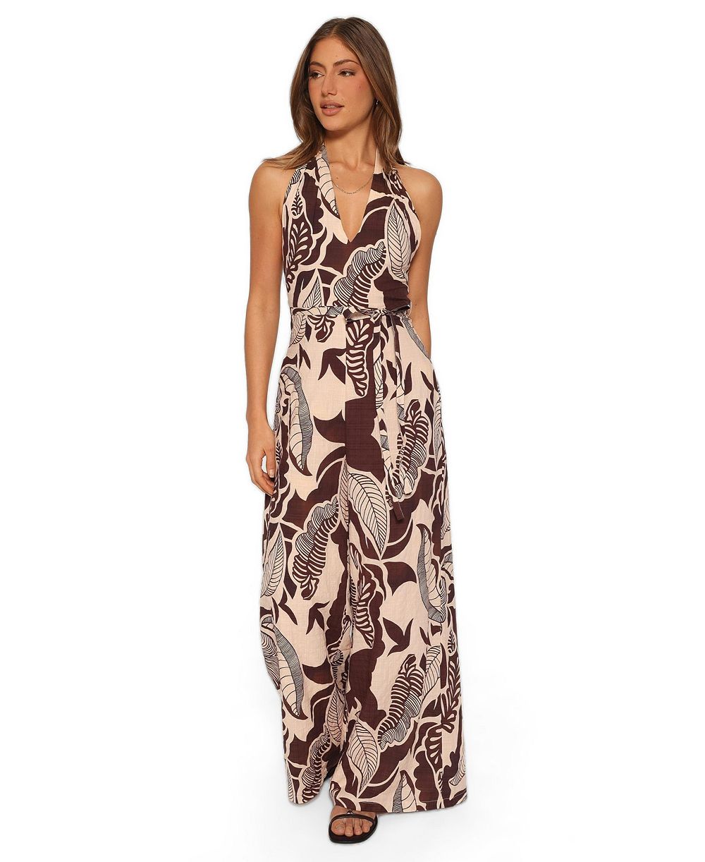 Petal and Pup Women's Kehlani Halter Wide-Leg Open-Back Jumpsuit
