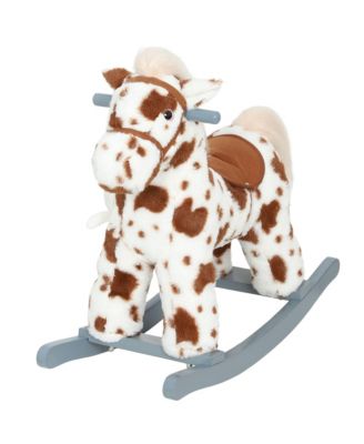 SEVORLEY Plush Rocking Ride-On Horse, 28"L x 13.8"H, Ages 2-5