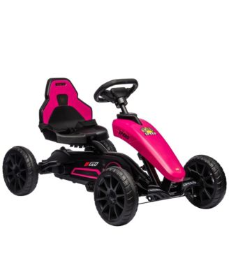 SEVORLEY Kids Go-Kart with Adjustable Seat and Enclosed Chain, Ages 3-8