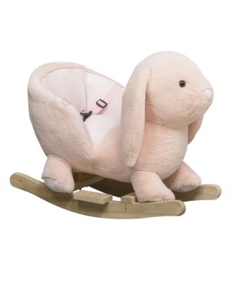 SEVORLEY Rocking Plush Wooden Ride-On Toy, Ages 18-36 Months