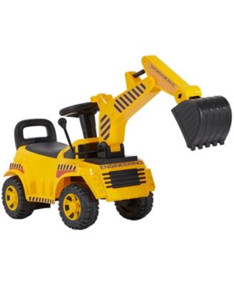SEVORLEY Toddler Push Ride-On Excavator with Music, 55 lb Capacity, Ages 19-36 Months