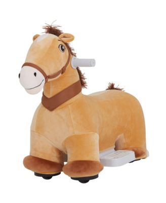 SEVORLEY Wheeled Ride-On Horse, Battery-Powered with Music, 6V Ride-On Toy, Ages 18-36 Months
