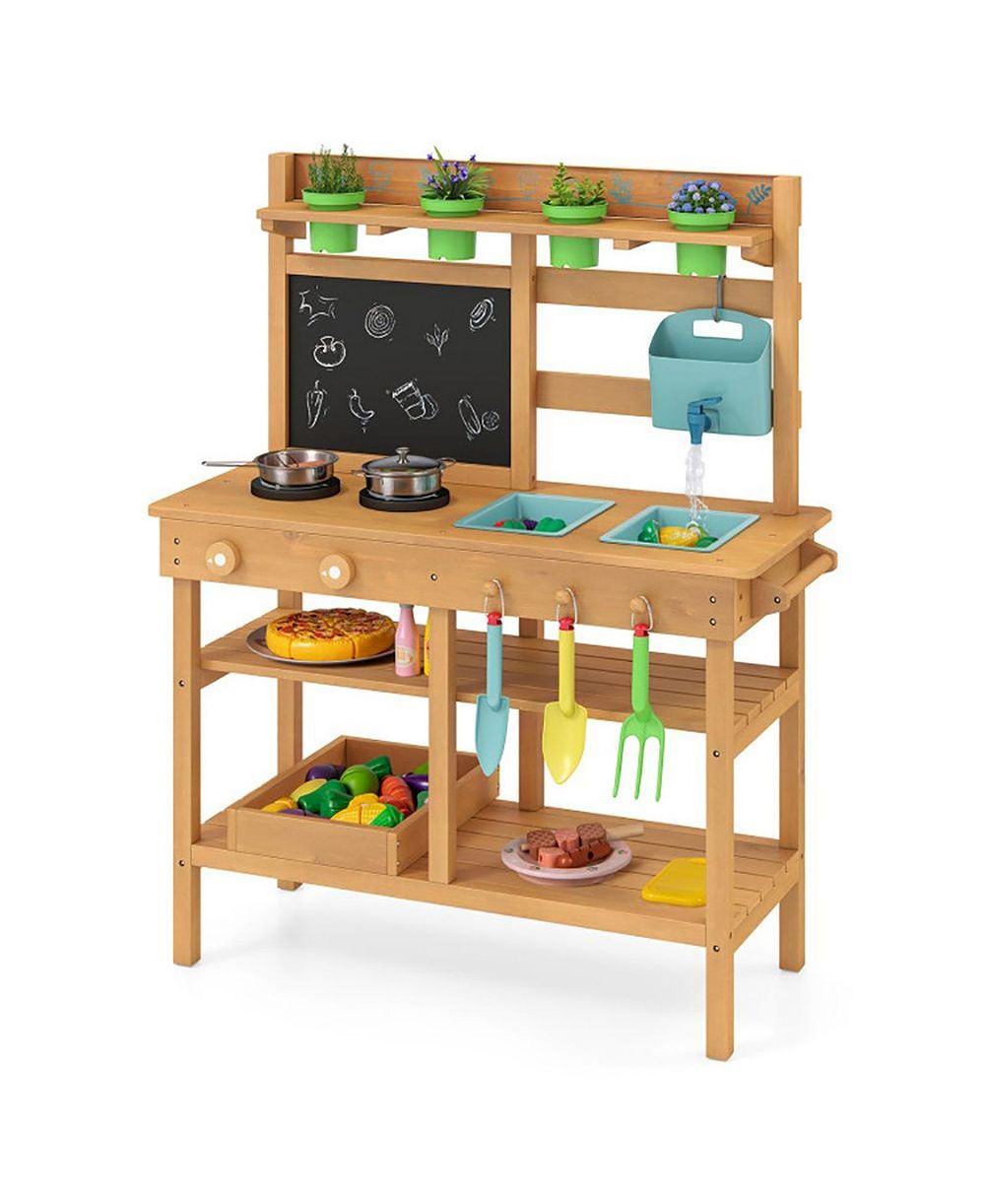 SEVORLEY Outdoor Wood Mud Kitchen, Ages 3+