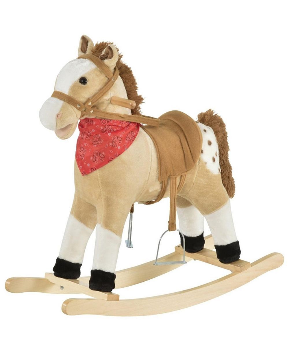 Sevorley Plush Rocking Ride-On Toy with Sound Button, Ages 1.5-3