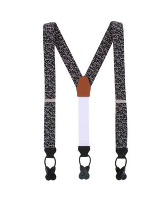 TRAFALGAR Halloween Silk-Blend Jack O'Lantern Smiley Button-End Suspenders