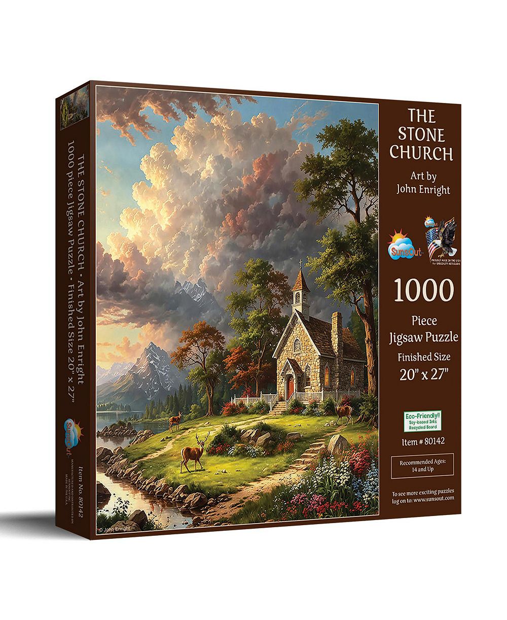 SunsOut The Stone Church 1000-Piece Interlocking Jigsaw Puzzle, Ages 15+