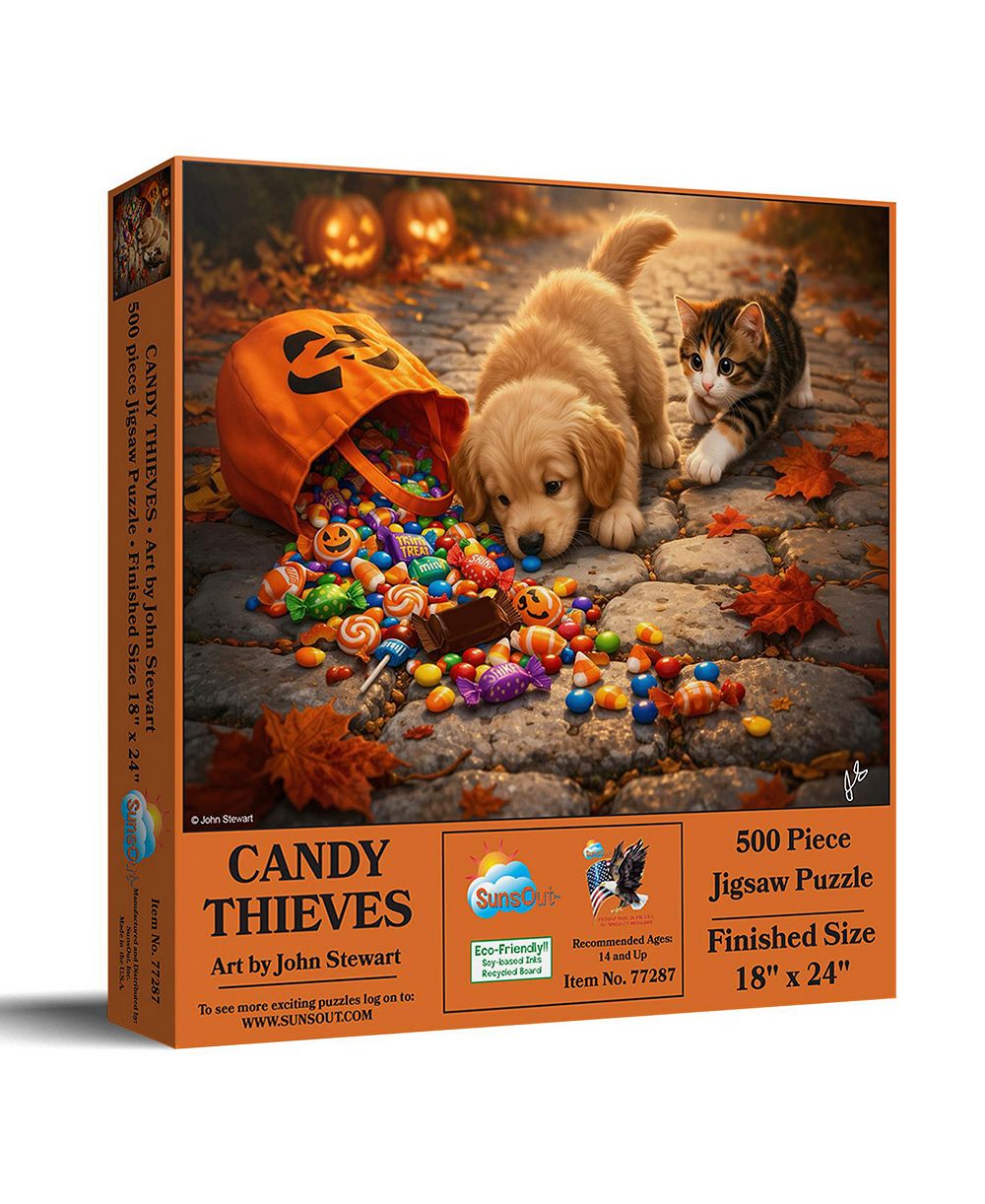 SunsOut Candy Thieves Halloween 500-Piece Jigsaw Puzzle, Ages 15+