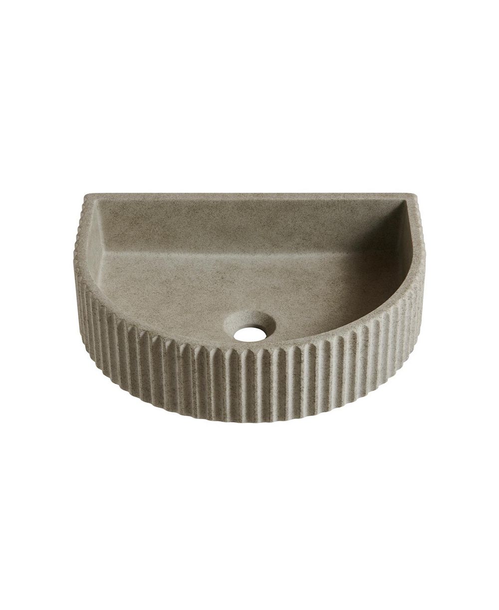 BUSDAYS 18'' Bathroom Sink, Irregular Shape Microcement Basin, NO Cabinet,NO Faucet and Sink Cover